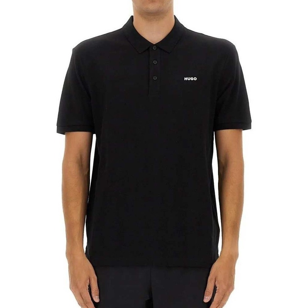 NWT HUGO Donos222 Regular Fit Polo Shirt Men's Size M Black Cotton